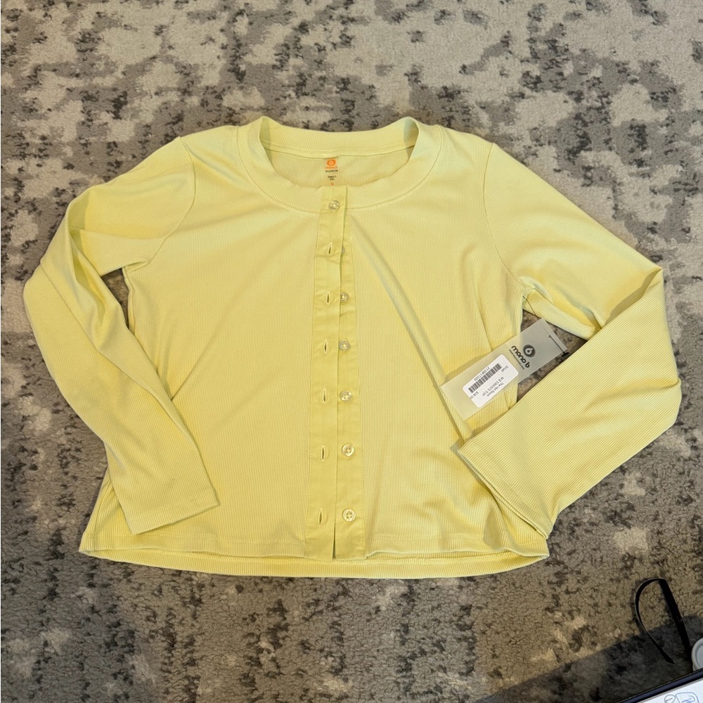 Mono B Light Yellow Ribbed Top NWT